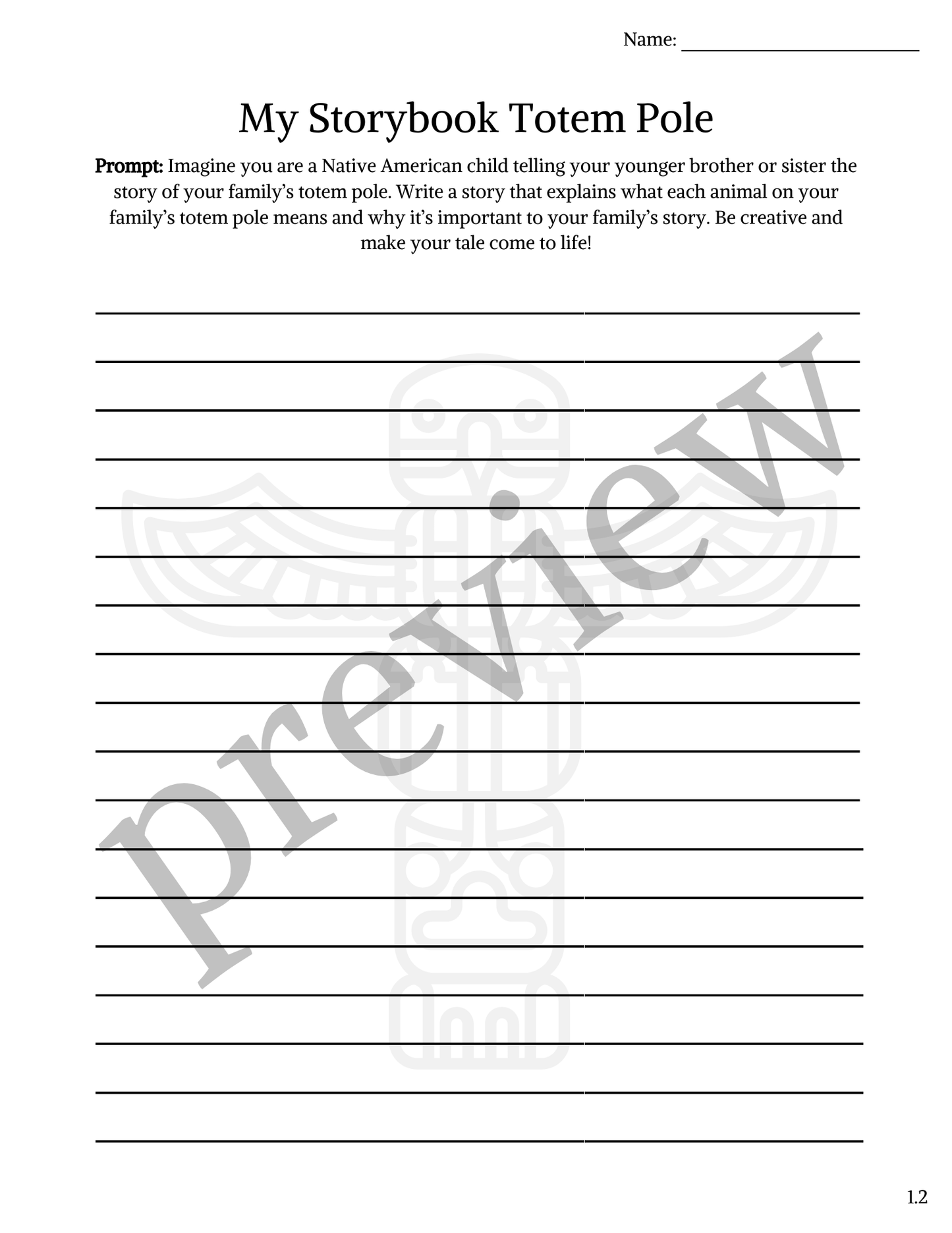 Storybook Totem Pole Activity | Native American Cultures | 3rd–5th Grade