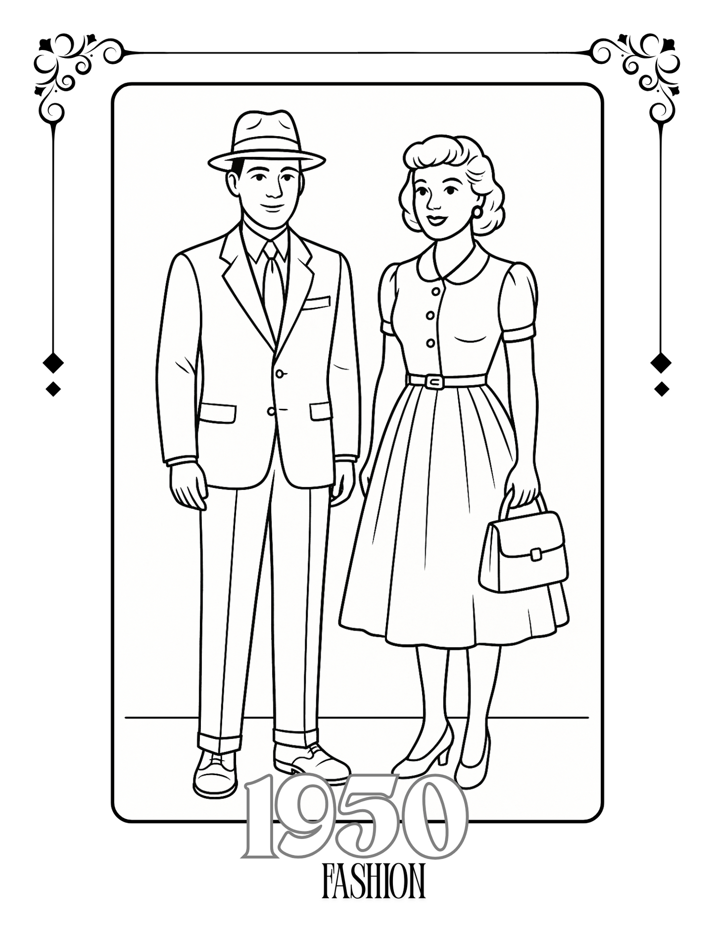 *Freebie* Fashion through History: 1910-1960s 6 Coloring Pages & Worksheets