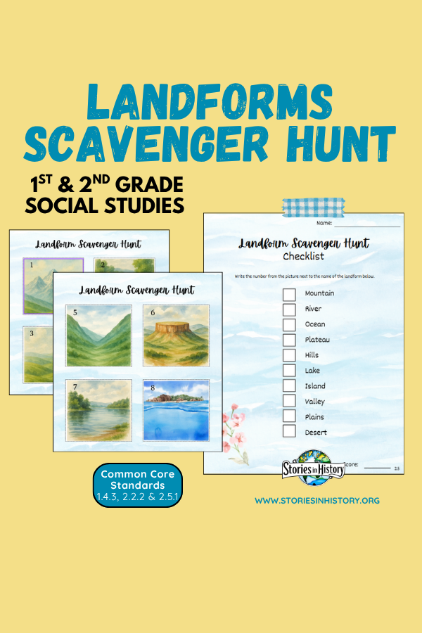 Landform Scavenger Hunt Activity- Geography & Map Skills (1st–2nd Grade)