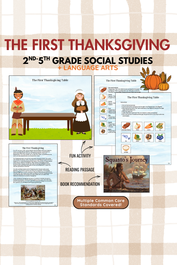 The First Thanksgiving- Pilgrims & Wampanoag History Activity (Grades 2–5)