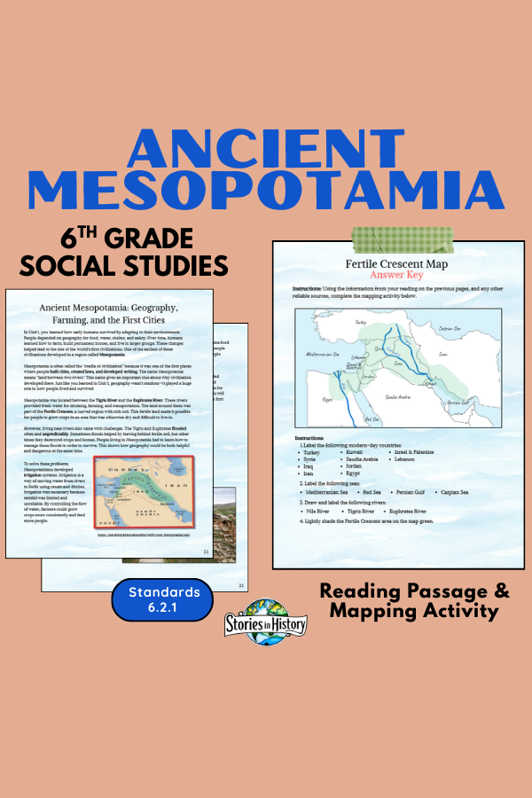 Ancient Mesopotamia Map Activity- Fertile Crescent (6th Grade)