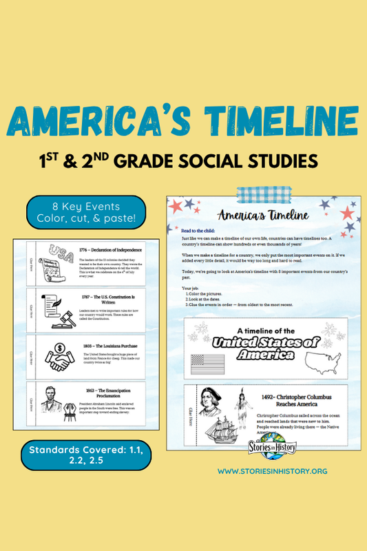 America’s Timeline: Cut & Paste History Project for 1st & 2nd Grade