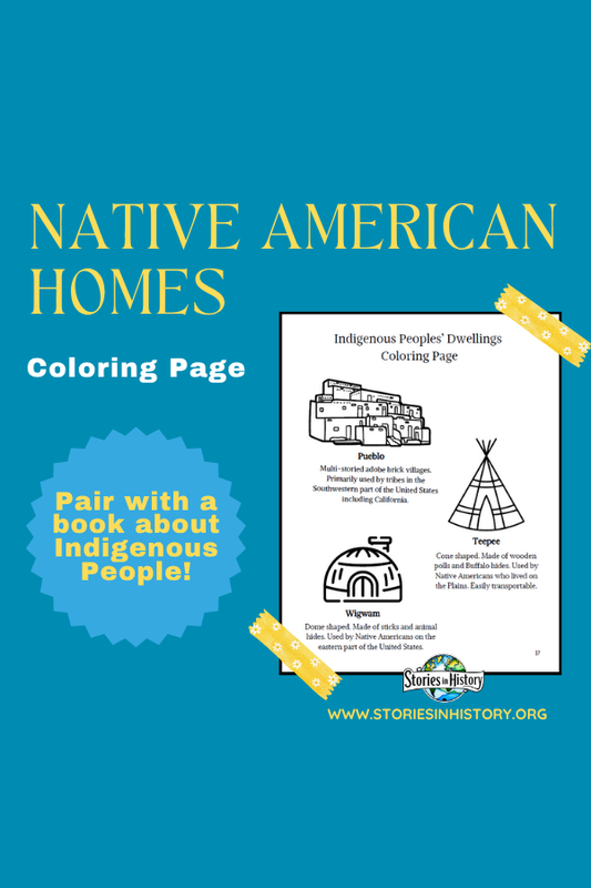 Indigenous Peoples' (Native Americans) Dwellings Coloring Page (California History)
