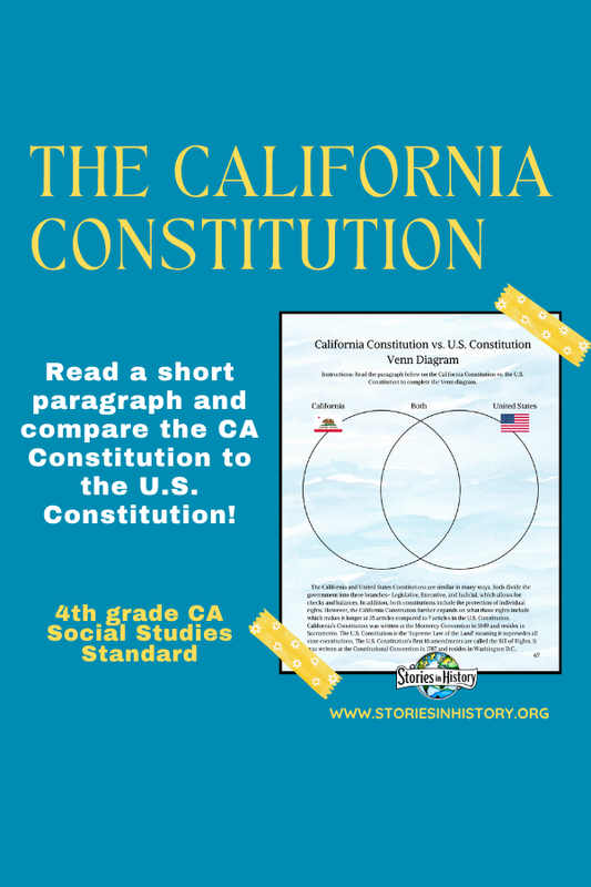 California Constitution vs U.S. Constitution Venn Diagram Worksheet (California History)