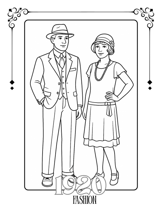 *Freebie* Fashion through History: 1910-1960s 6 Coloring Pages & Worksheets