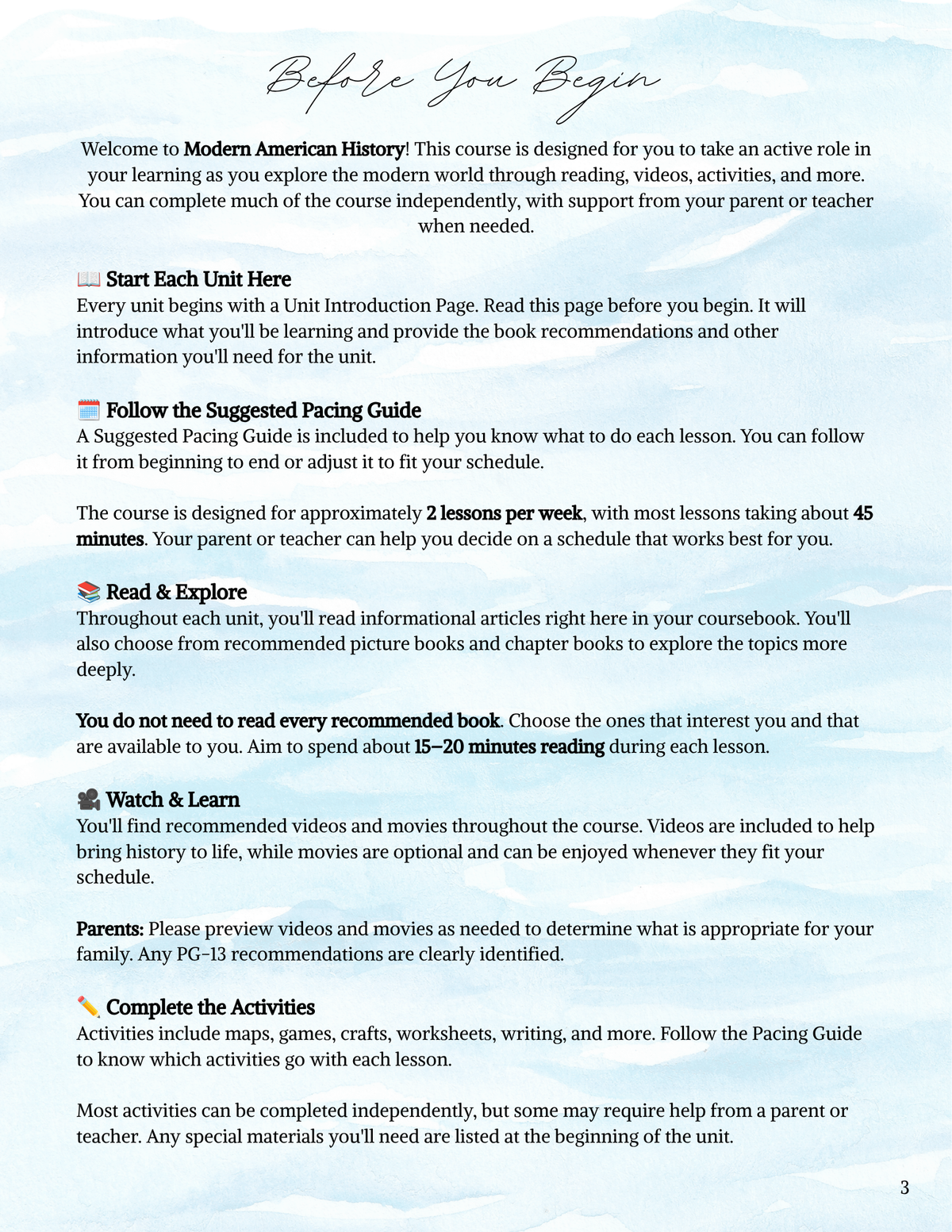 Full Year Modern American History Curriculum- DIGITAL DOWNLOAD ONLY