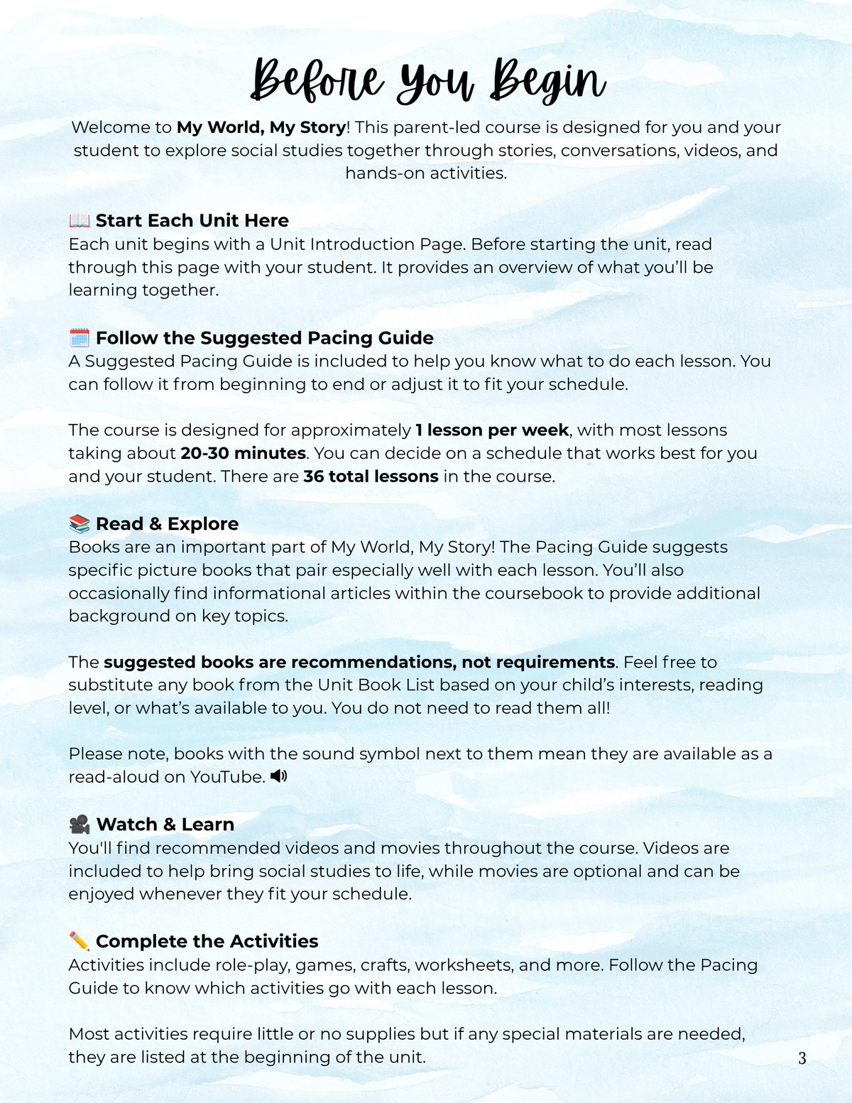 Full Year My World, My Story- 1st & 2nd Grade Curriculum- PRINTED + Digital