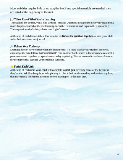 Full Year Early American History Curriculum- PRINTED + Digital