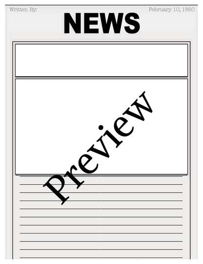 California Gold Rush Boomtown Reading & Newspaper Project (Printable PDF)