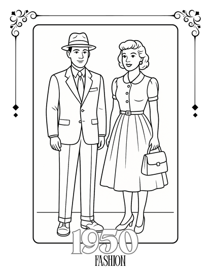 *Freebie* Fashion through History: 1910-1960s 6 Coloring Pages & Worksheets