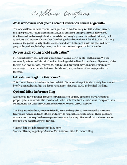 Full-Year Ancient Civilizations Curriculum- DIGITAL DOWNLOAD