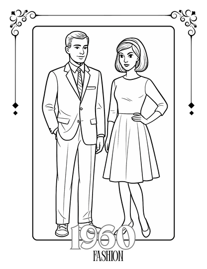 *Freebie* Fashion through History: 1910-1960s 6 Coloring Pages & Worksheets