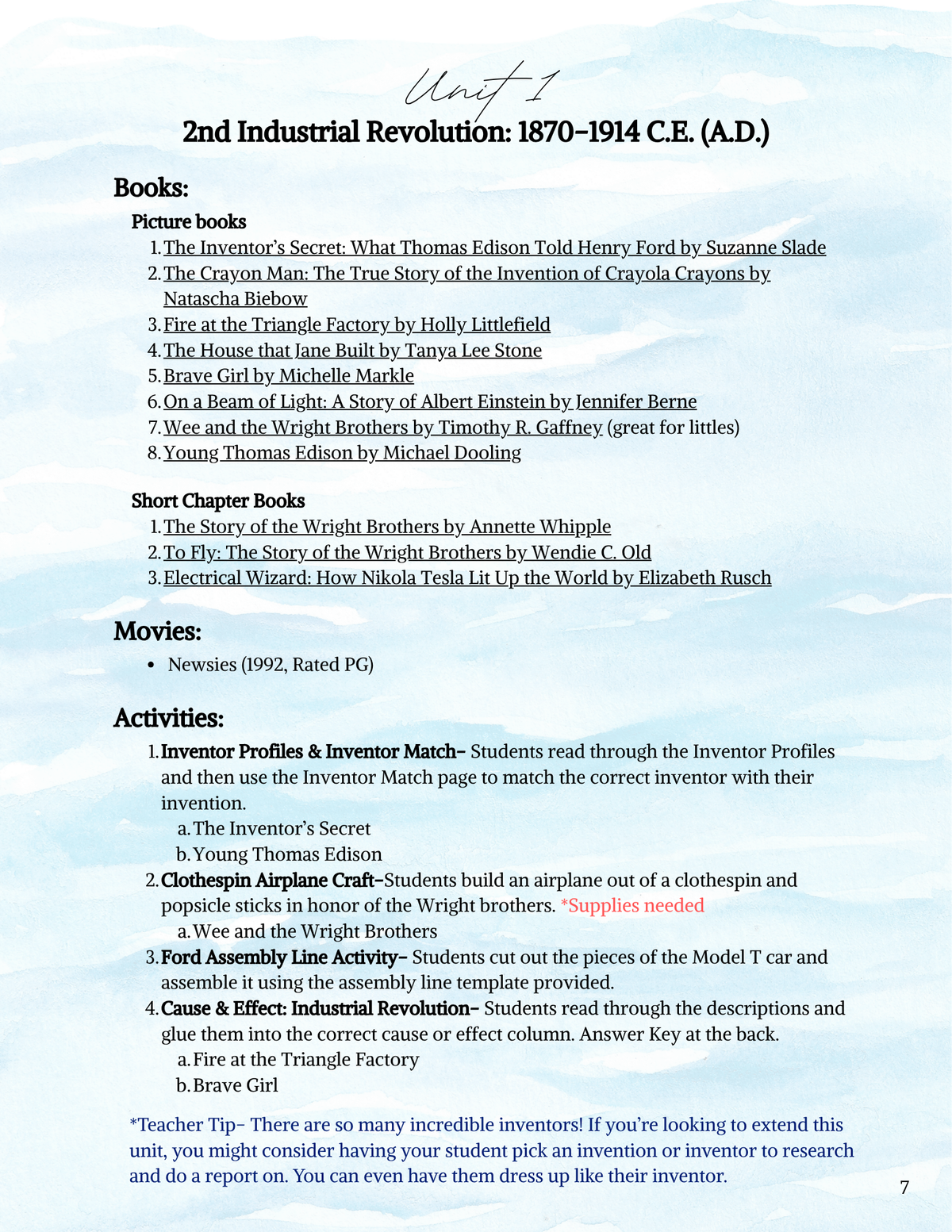 Full Year Modern American History Curriculum- DIGITAL DOWNLOAD ONLY