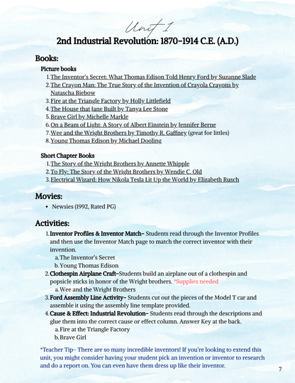 Full Year Modern American History Curriculum- DIGITAL DOWNLOAD ONLY