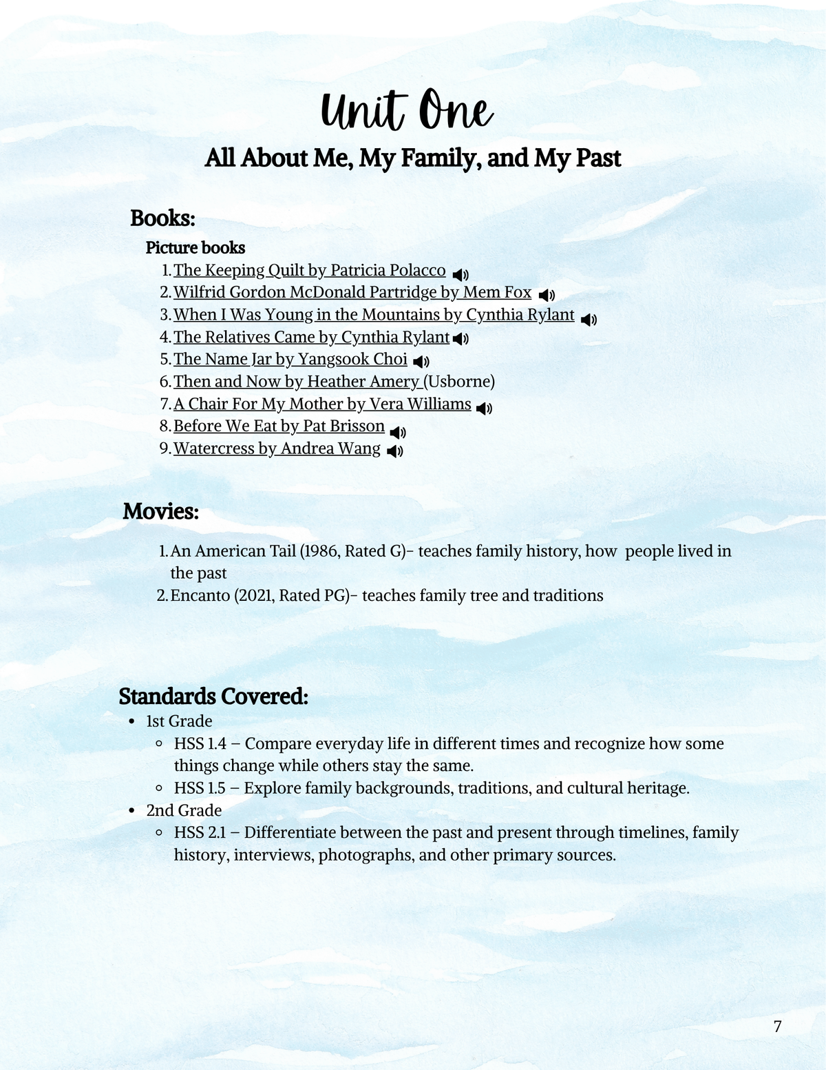 Full Year My World, My Story- 1st & 2nd Grade Curriculum- PRINTED + Digital