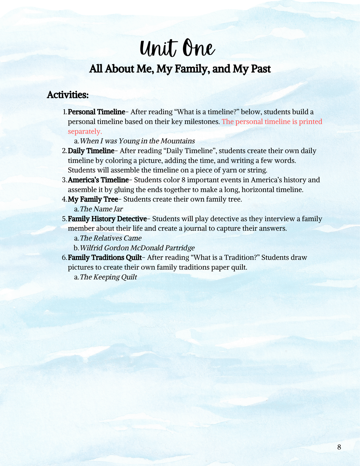 Full Year My World, My Story- 1st & 2nd Grade Curriculum- PRINTED + Digital