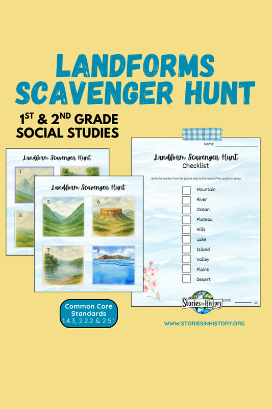 Landform Scavenger Hunt Activity- Geography & Map Skills (1st–2nd Grade)