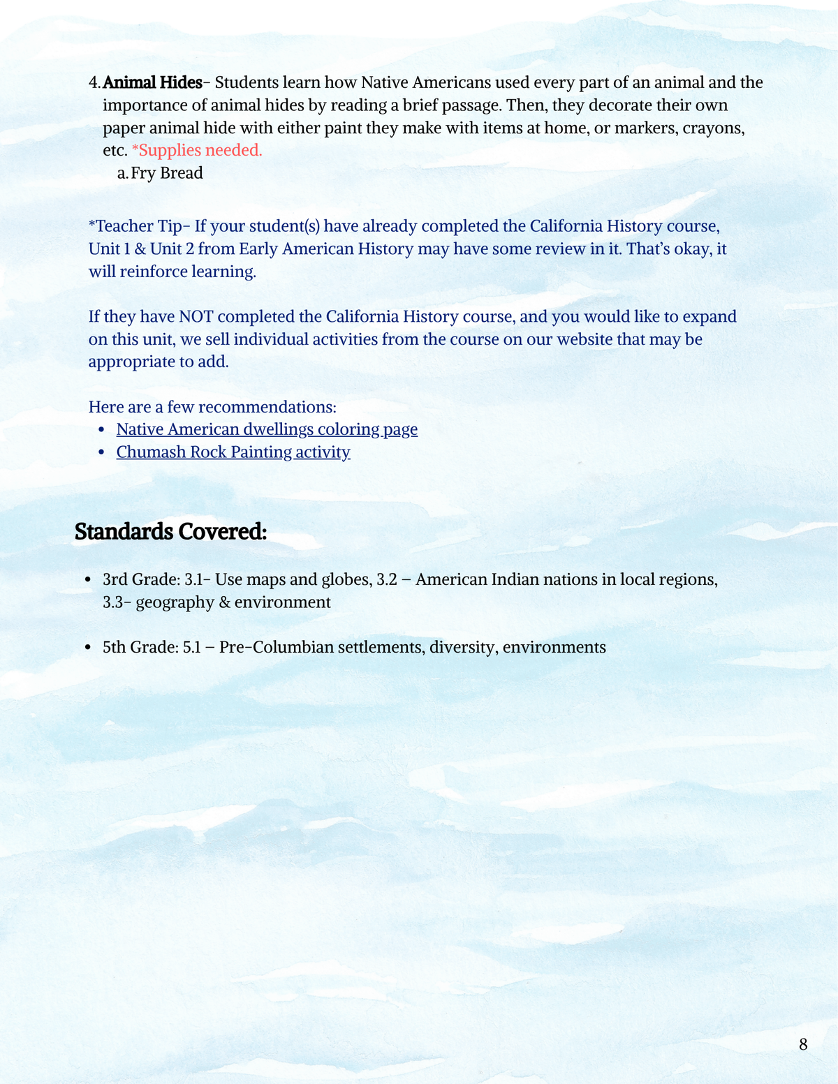 Full Year Early American History Curriculum- PRINTED + Digital