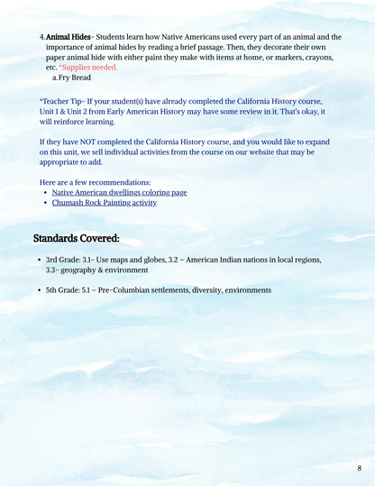 Full Year Early American History Curriculum- PRINTED + Digital