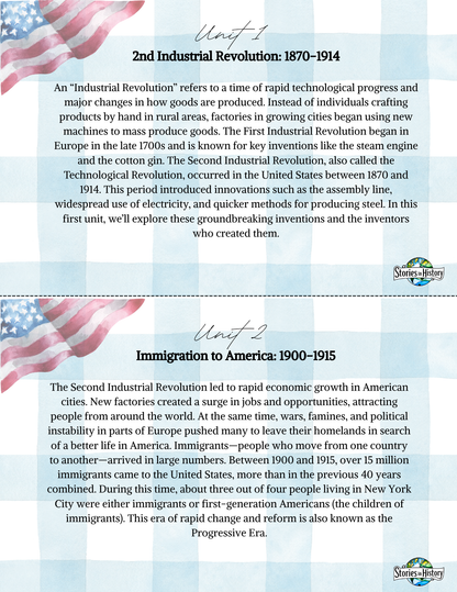 Full Year Modern American History Curriculum- DIGITAL DOWNLOAD