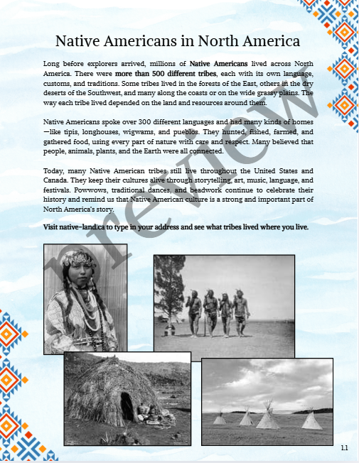 Native Americans in North America Activity Bundle (3rd–5th Grade) | 4 Projects
