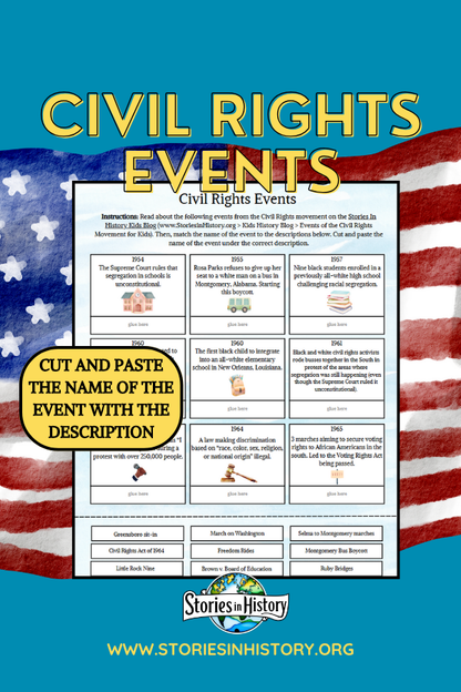 Civil Rights Movement Worksheet | Cut-and-Paste U.S. History Activity (Grades 4–8)
