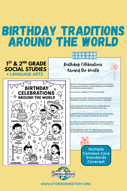 Birthday Celebrations Around the World | Read-Aloud & Coloring Page