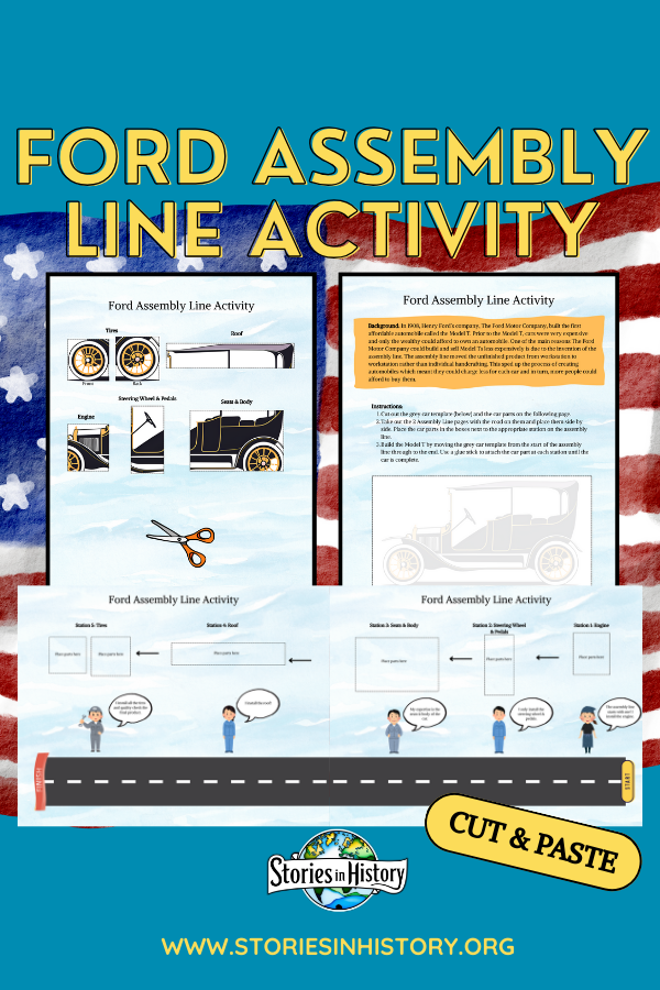 Henry Ford Assembly Line Worksheet Activity for Kids – Stories in History