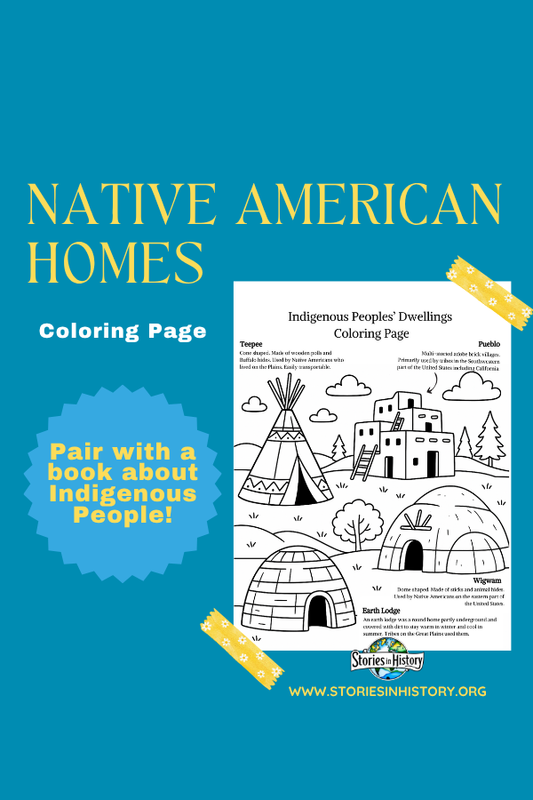 Indigenous Peoples' (Native Americans) Dwellings Coloring Page (California History)