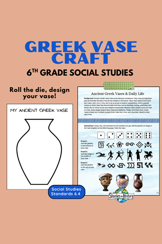 Ancient Greek Vase Art Activity- Daily Life & Culture for 6th Grade