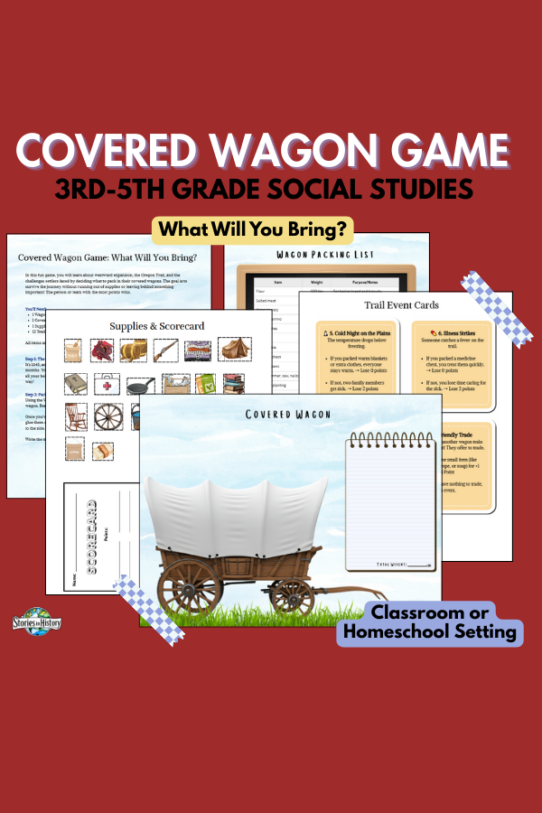 Covered Wagon Game- Oregon Trail & Westward Expansion Activity for 3rd–5th Grade