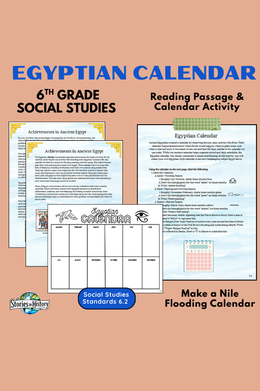 Ancient Egyptian Calendar Activity- Nile Flood Seasons for 6th Grade