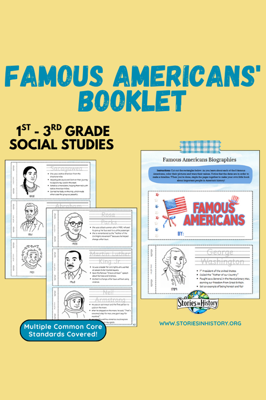 Famous Americans Biography Booklet- U.S. History Mini Book (1st–3rd Grade)