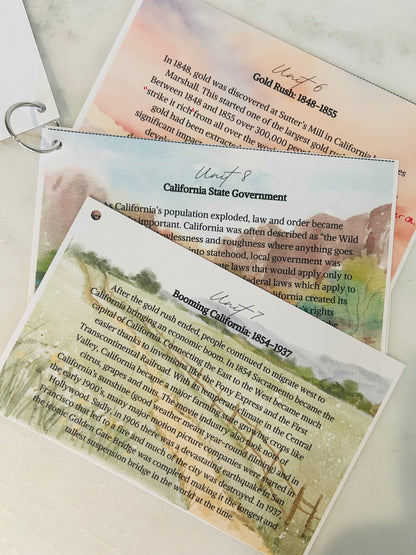 Full Year California History Curriculum- PRINTED